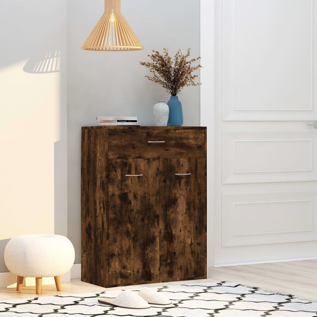 vidaXL Botník dymový dub 60x35x84 cm spracované drevo