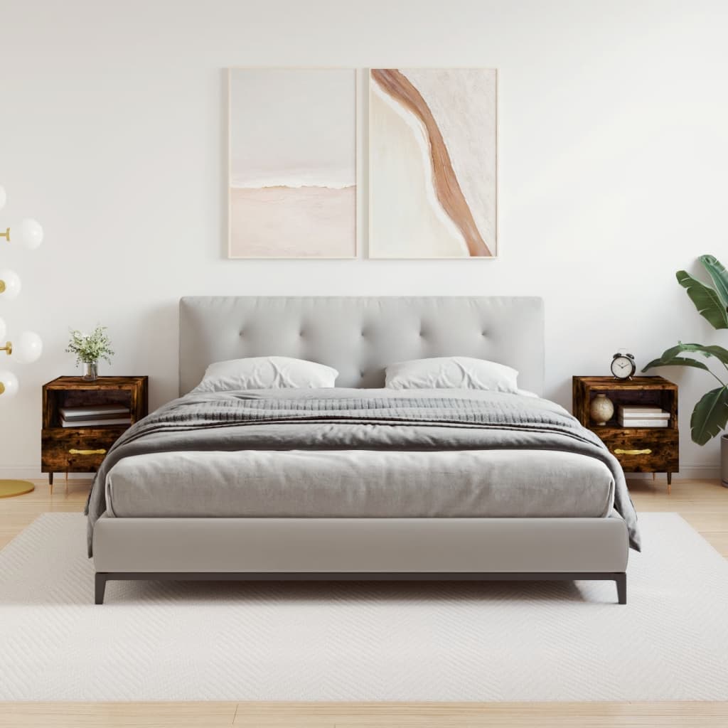 vidaXL Nočné stolíky 2 ks dymový dub 40x35x47,5 cm kompozitné drevo
