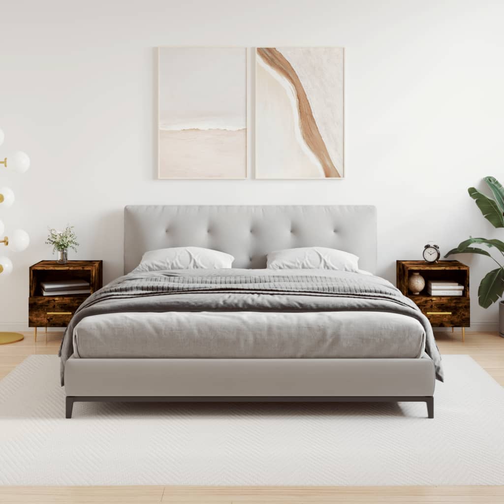 vidaXL Nočné stolíky 2 ks dymový dub 40x35x47,5 cm kompozitné drevo