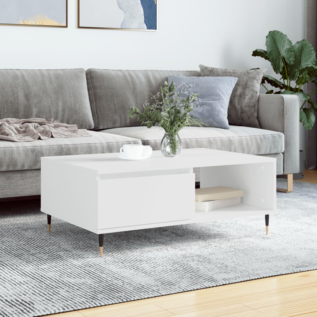 vidaXL Konferenčný stolík biely 90x60x35 cm kompozitné drevo