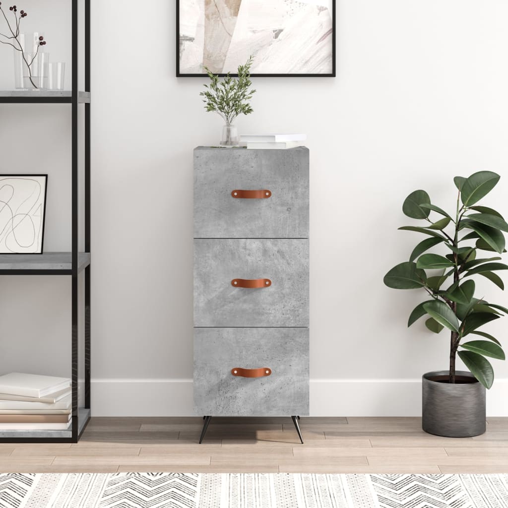 vidaXL Komoda betónovo sivá 34,5x34x90 cm spracované drevo