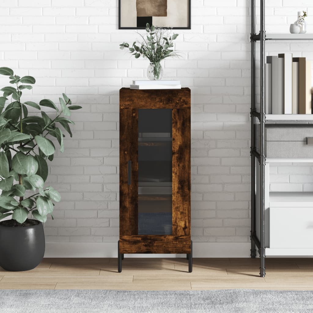 vidaXL Komoda dymový dub 34,5x34x90 cm spracované drevo