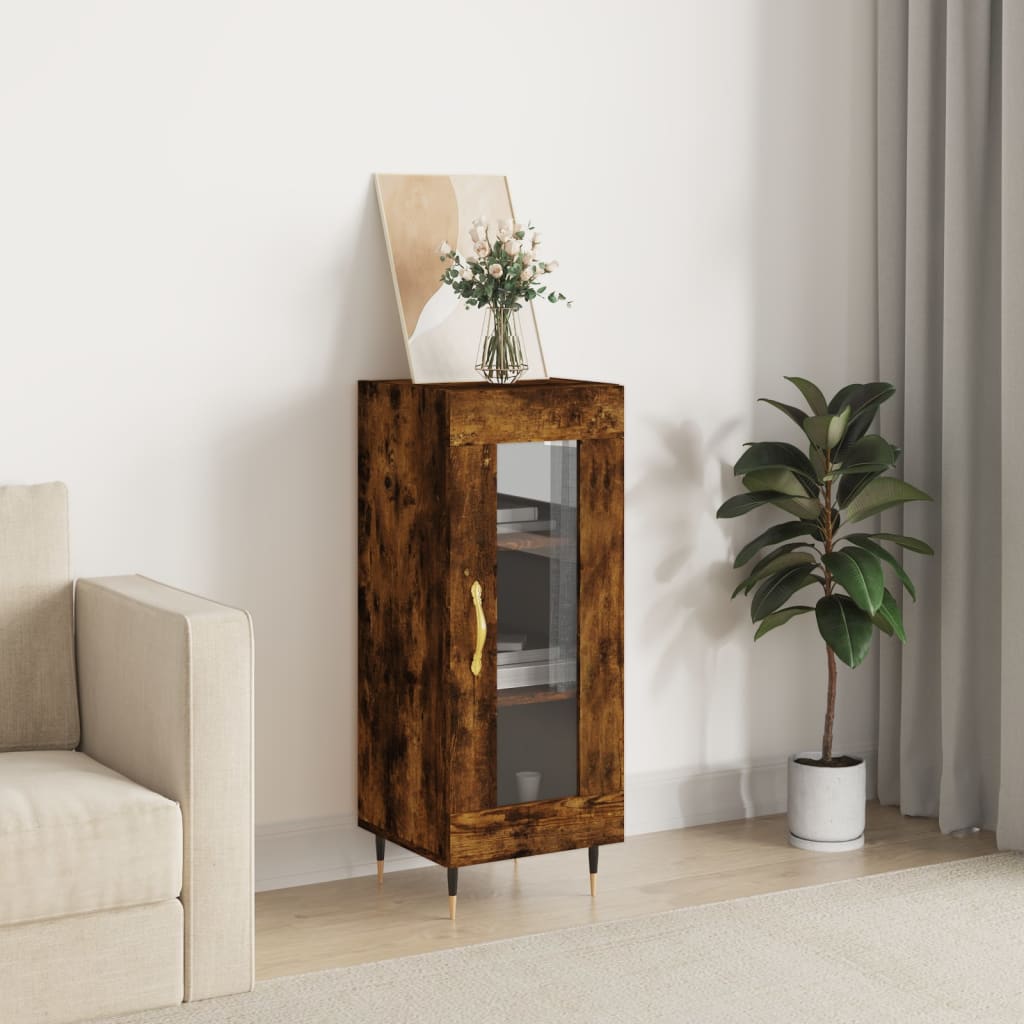vidaXL Komoda dymový dub 34,5x34x90 cm spracované drevo
