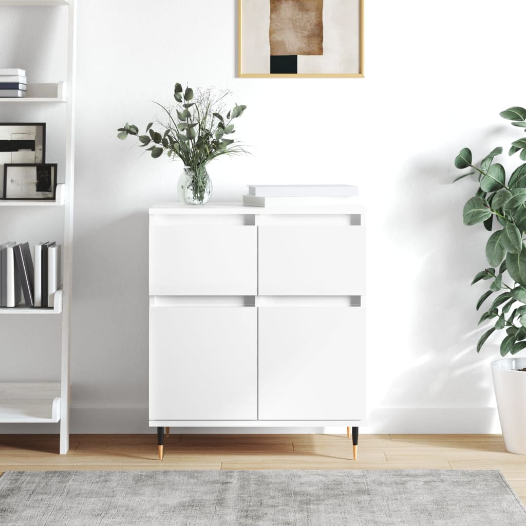vidaXL Komoda biela 60x35x70 cm spracované drevo