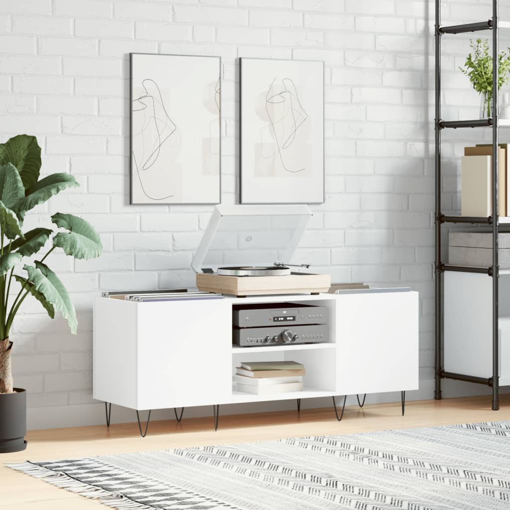 vidaXL Skrinka na platne biela 121x38x48 cm kompozitné drevo