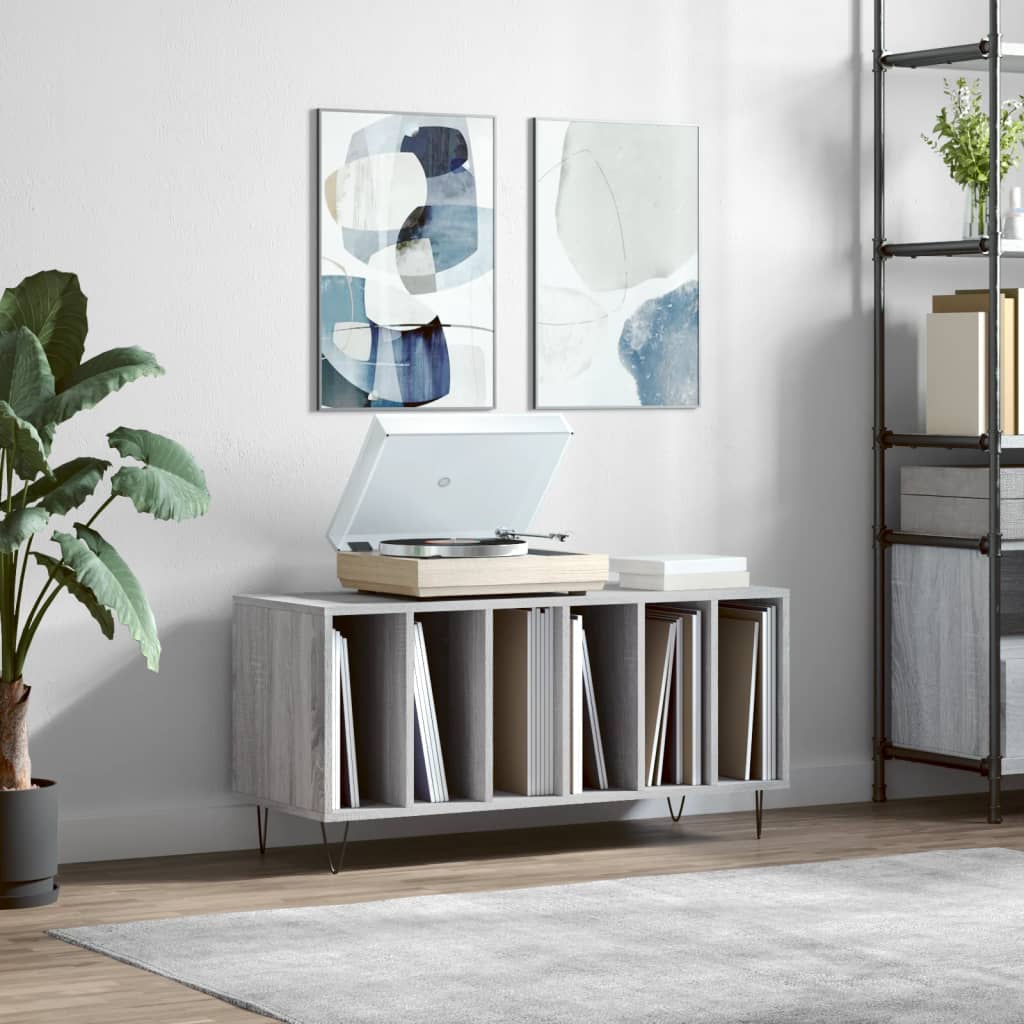 vidaXL Skrinka na platne sivá sonoma 100x38x48 cm kompozitné drevo