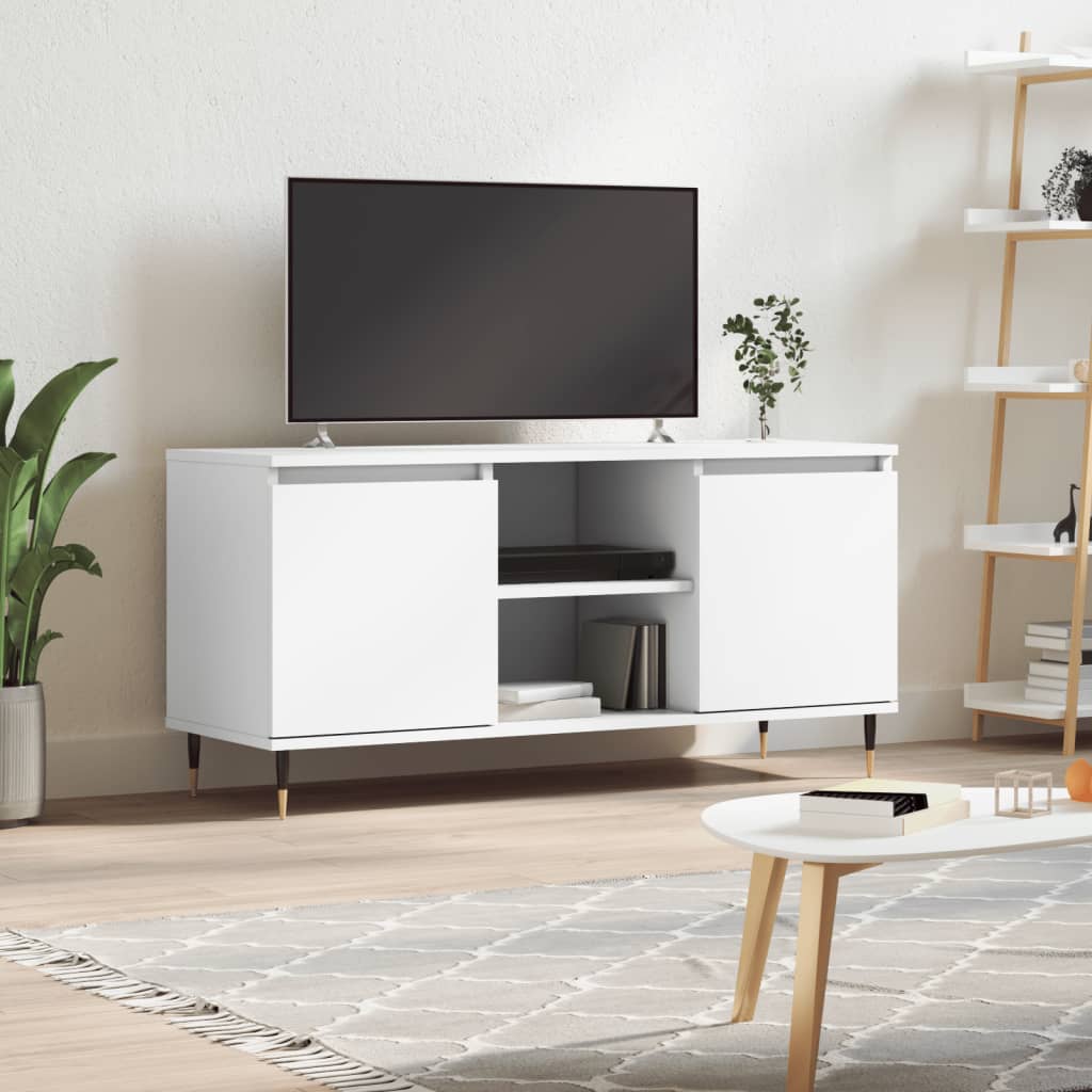 vidaXL TV skrinka biela 104x35x50 cm kompozitné drevo
