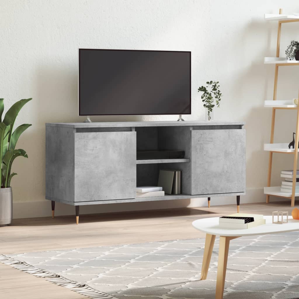 vidaXL TV skrinka betónová sivá 104x35x50 cm kompozitné drevo