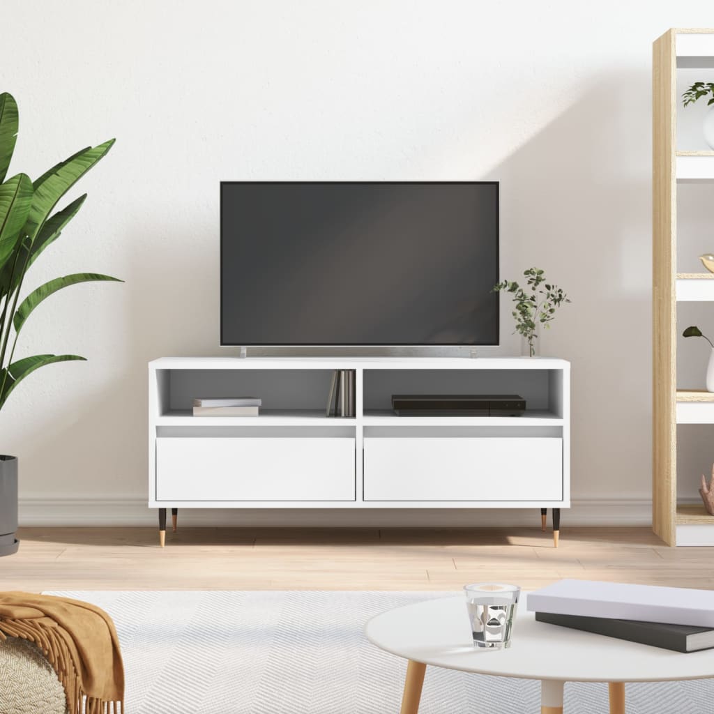 vidaXL TV skrinka biela 100x34,5x44,5 cm kompozitné drevo