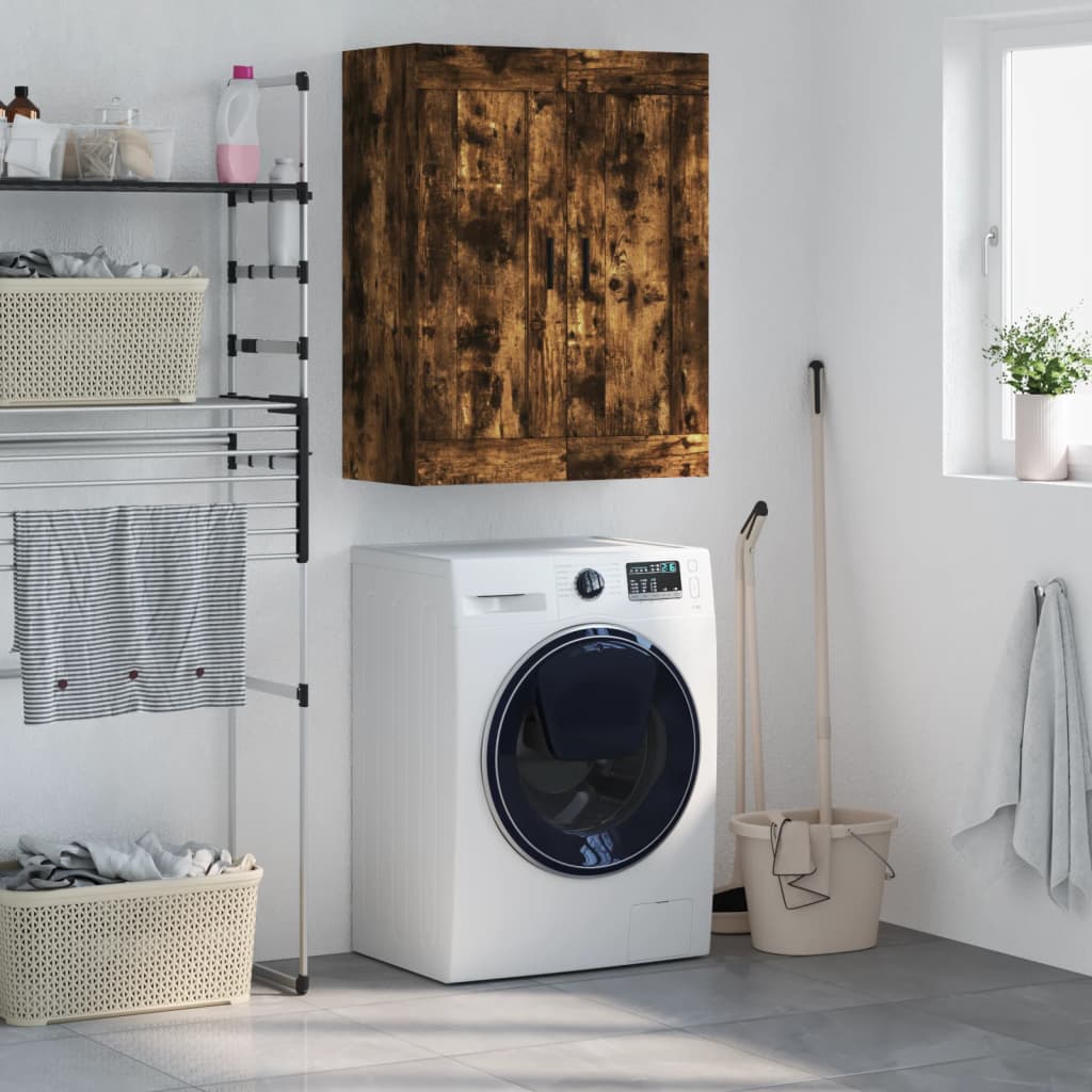 vidaXL Nástenná skrinka dymový dub 69,5x34x90 cm kompozitné drevo