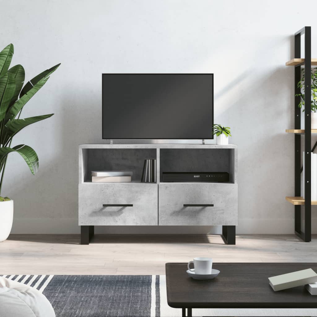 vidaXL TV skrinka betónovosivá 80x36x50 cm spracované drevo