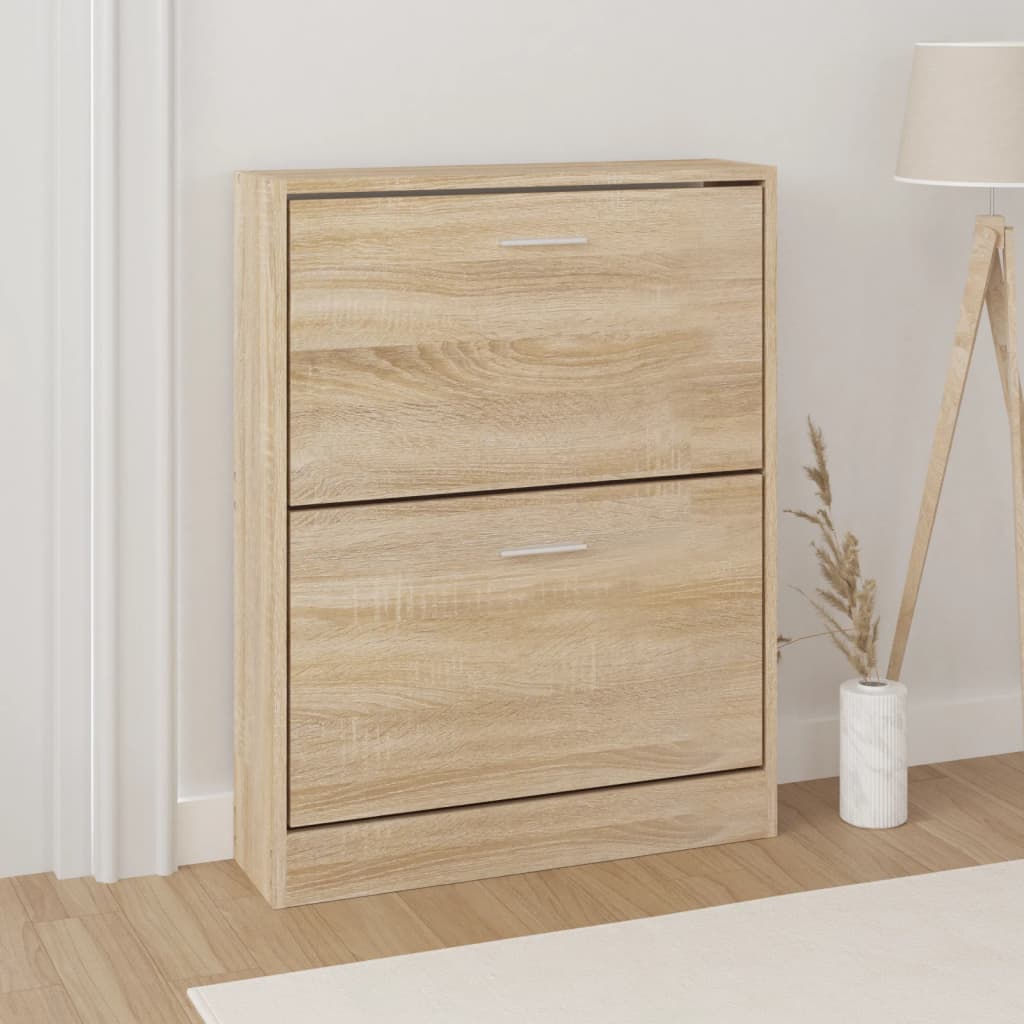 vidaXL Botník dubový 59x17x81 cm spracované drevo
