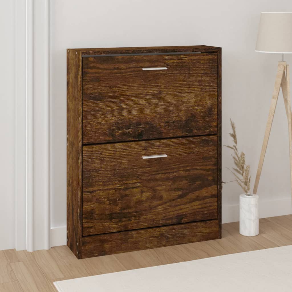 vidaXL Botník dymový dub 59x17x81 cm spracované drevo