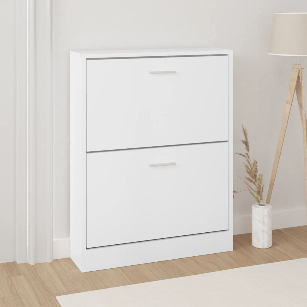 vidaXL Botník biely 59x17x81 cm spracované drevo