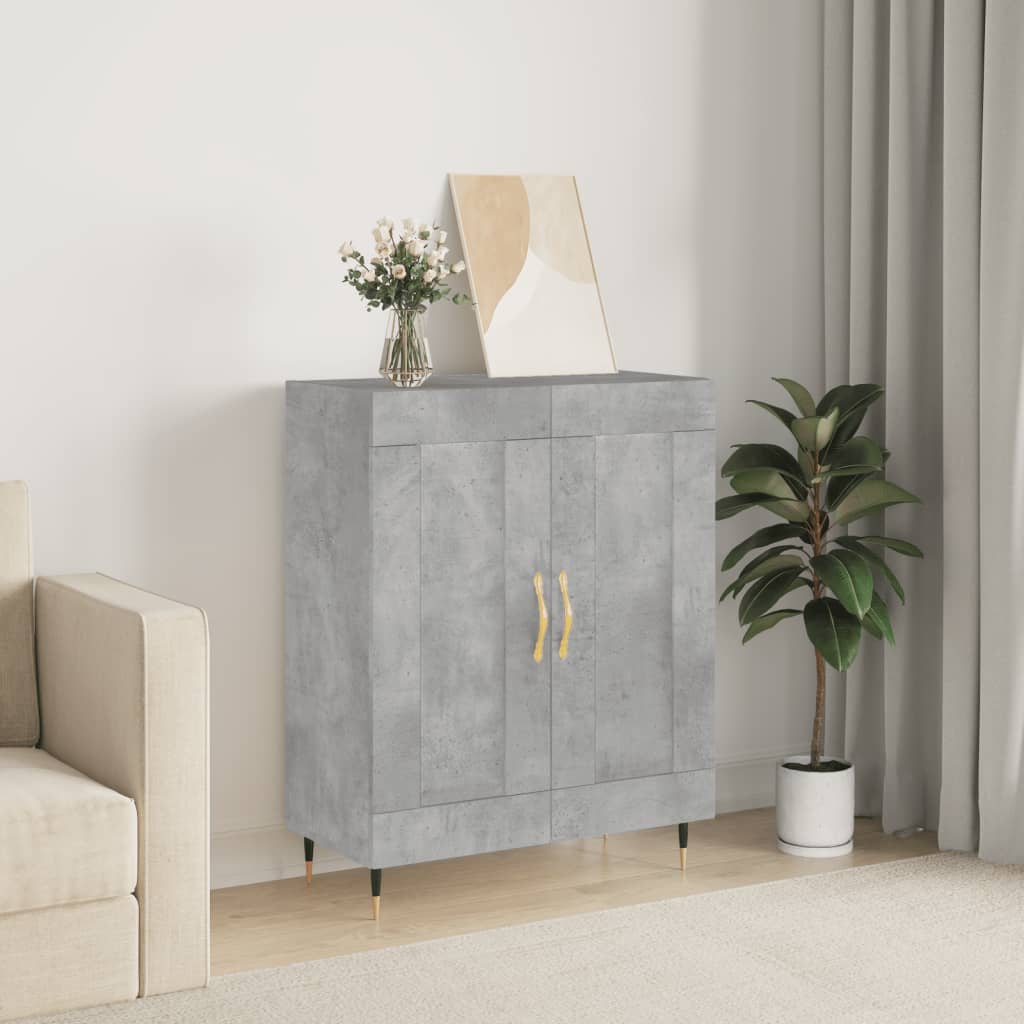 vidaXL Komoda betónovo sivá 69,5x34x90 cm kompozitné drevo