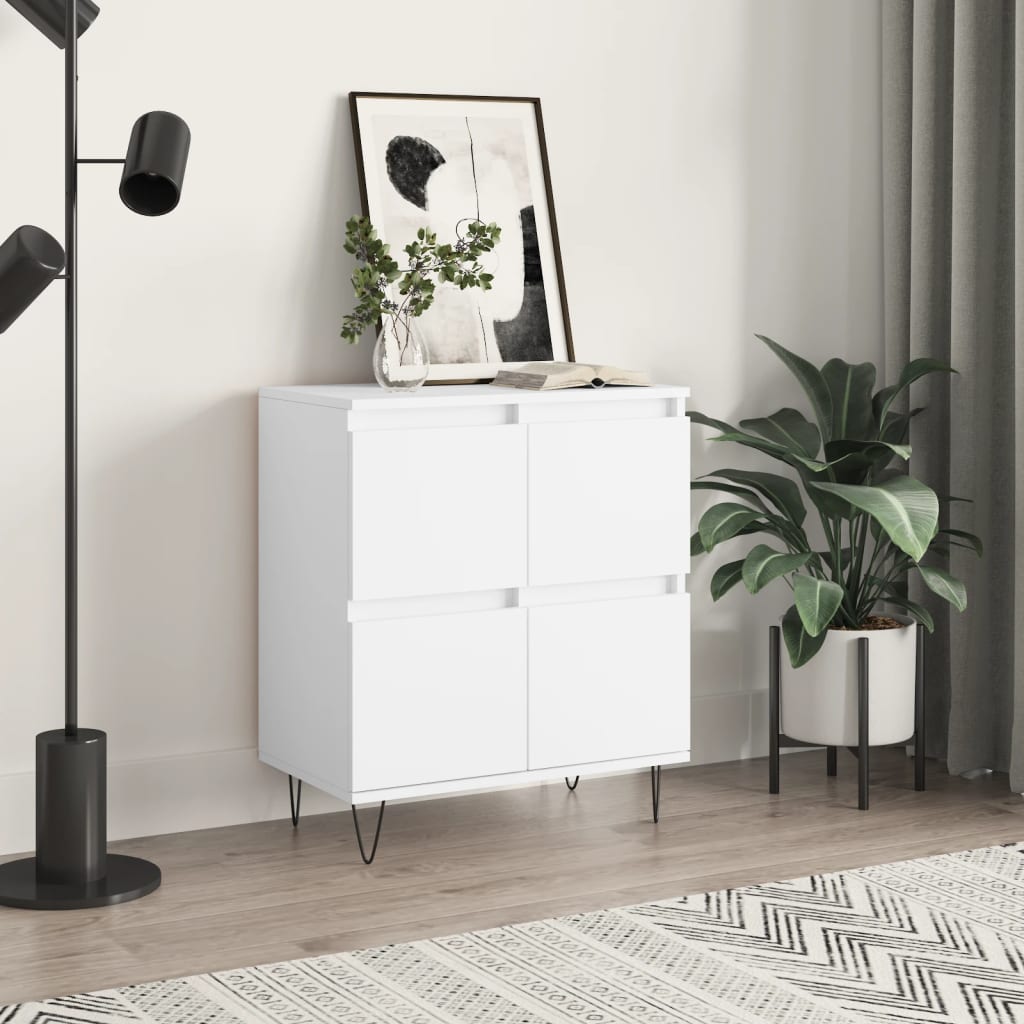vidaXL Komoda biela 60x35x70 cm spracované drevo