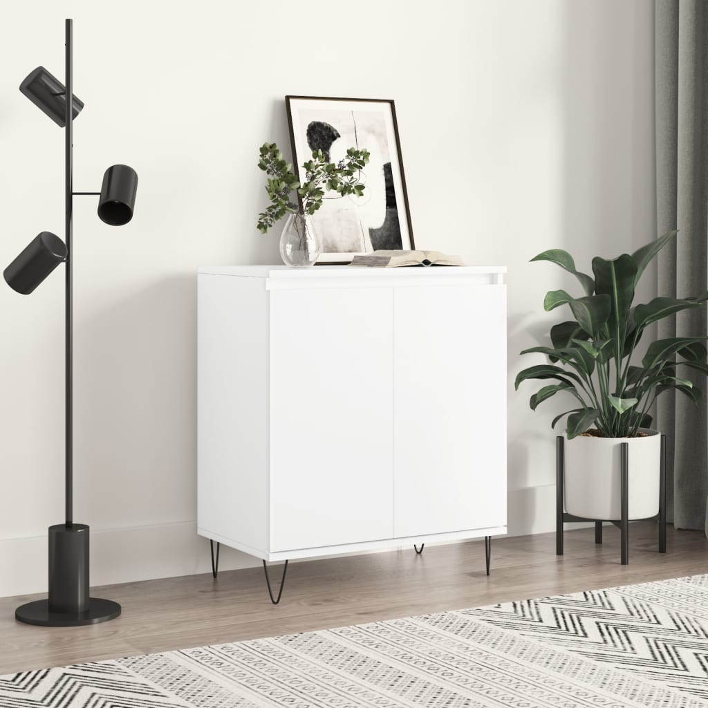 vidaXL Komoda biela 60x35x70 cm spracované drevo
