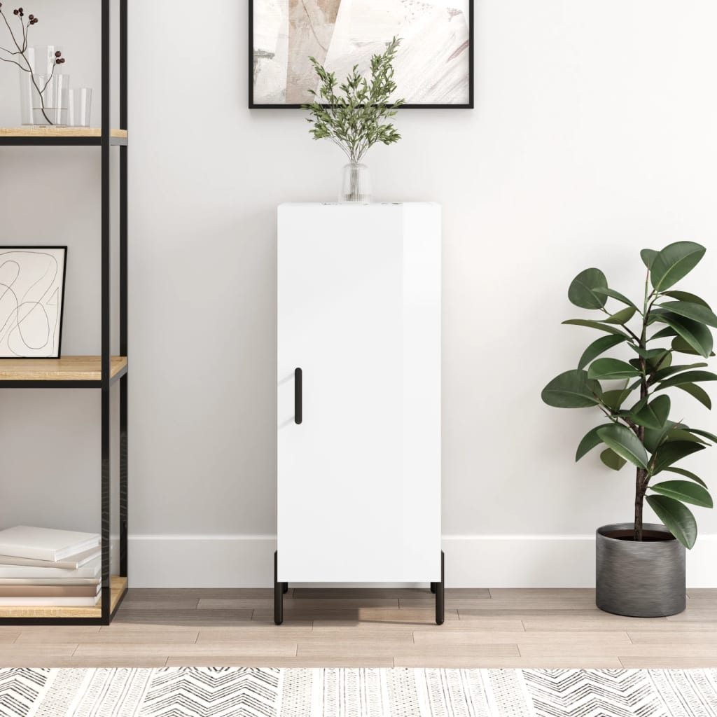 vidaXL Komoda lesklá biela 34,5x34x90 cm spracované drevo