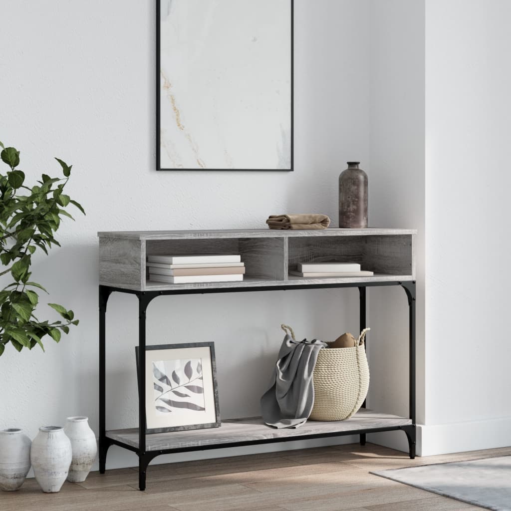 vidaXL Konzolový stolík sivý sonoma 100x30,5x75 cm kompozitné drevo