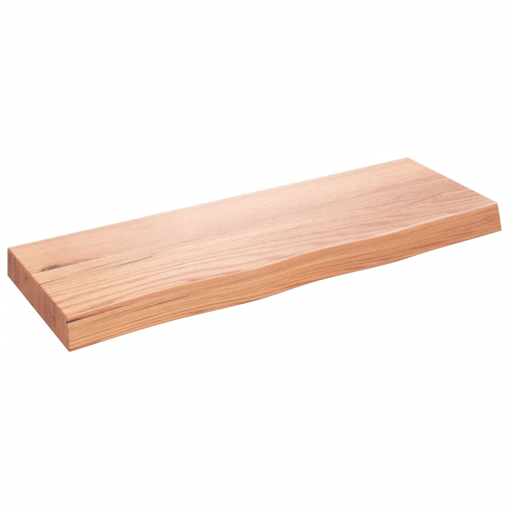 vidaXL Nástenná polica svetlohnedá 80x30x6 cm ošetrený dubový masív