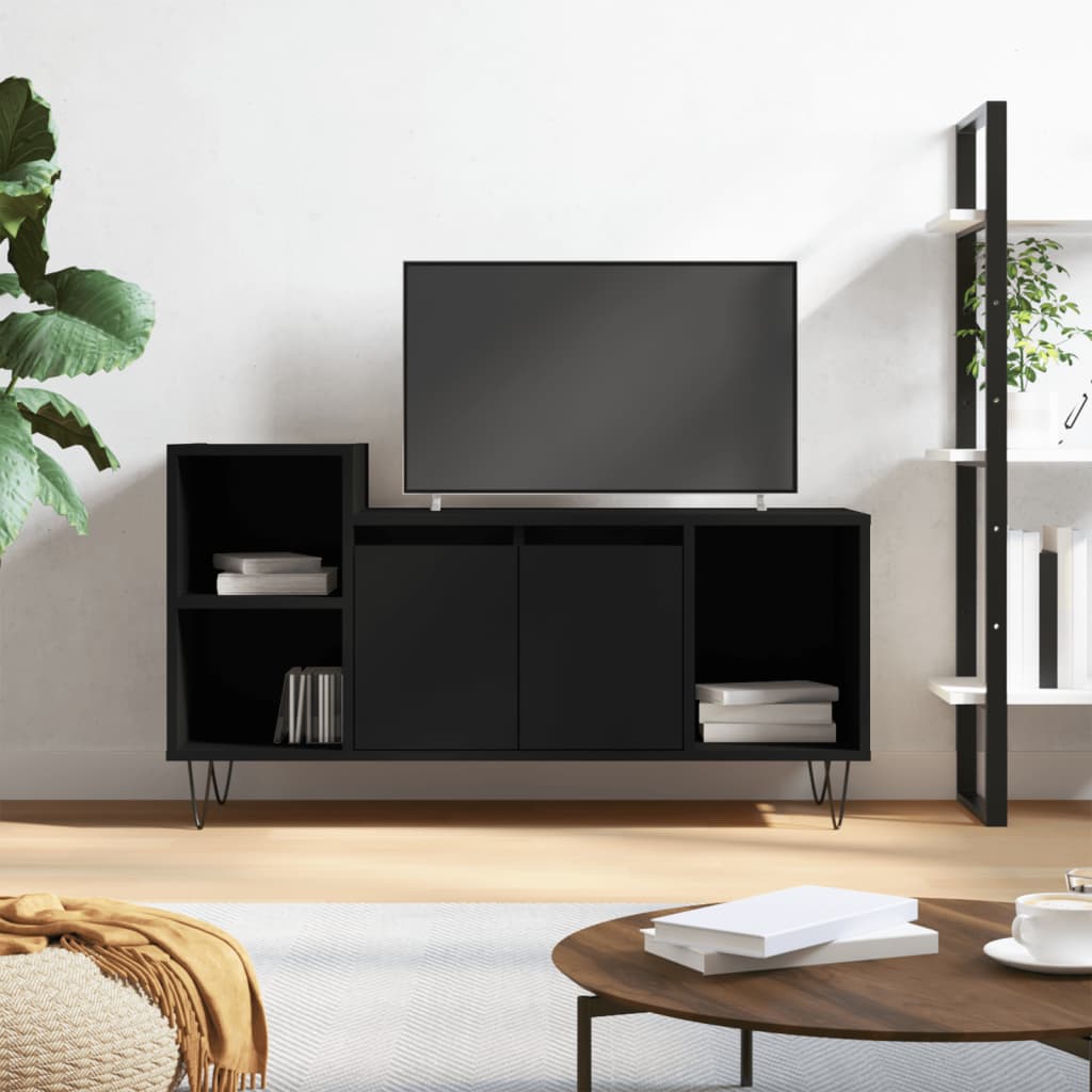 vidaXL TV skrinka čierna 100x35x55 cm spracované drevo