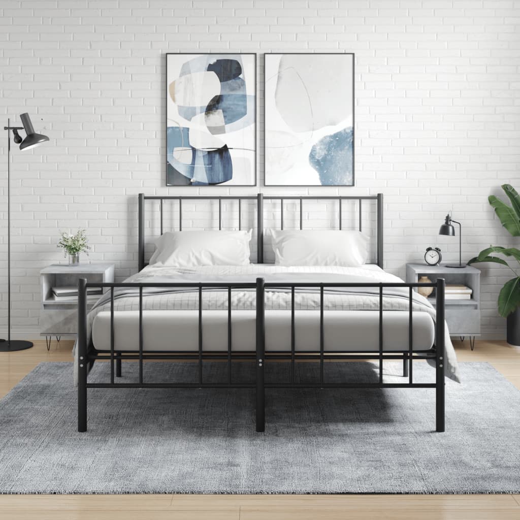 vidaXL Nočné stolíky 2 ks betónové sivé 40x35x50 cm kompozitné drevo