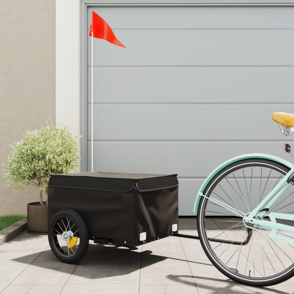vidaXL Nákladný príves za bicykel čierny 30 kg železo