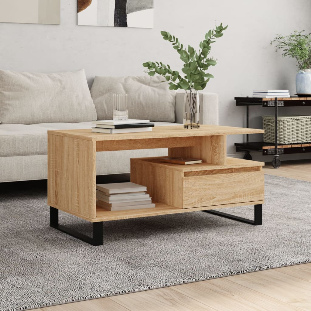 vidaXL Konferenčný stolík dub sonoma 90x49x45 cm spracované drevo