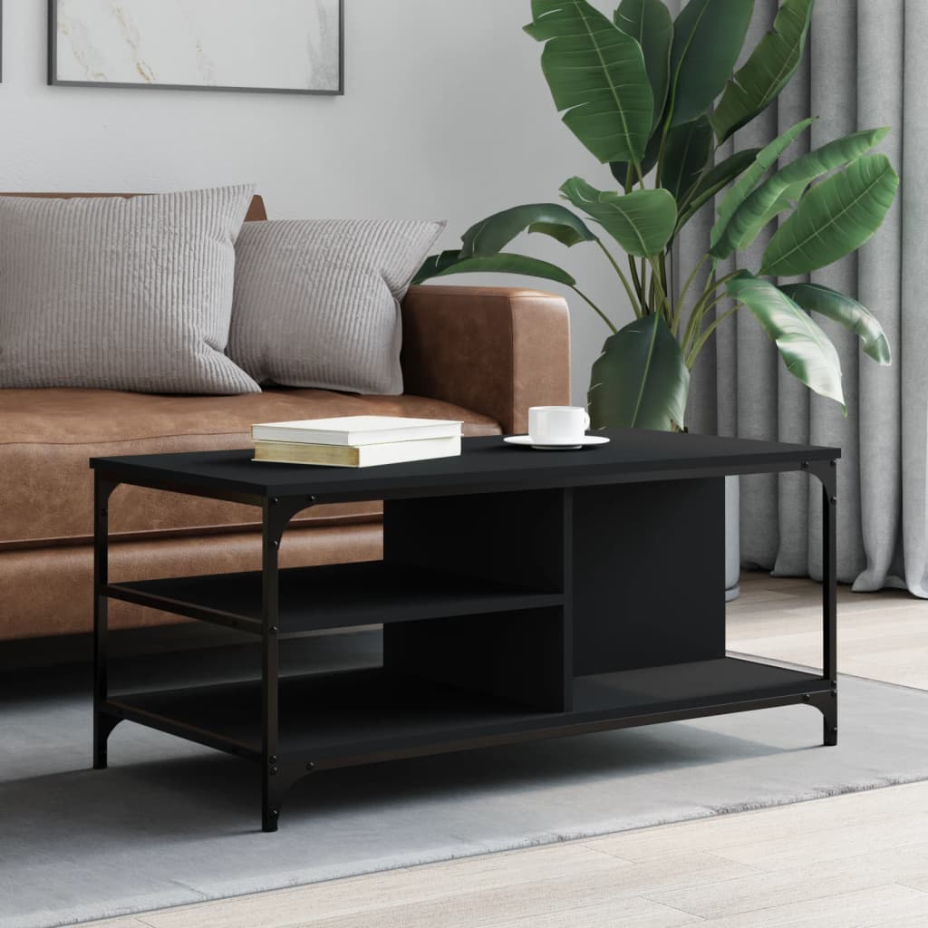 vidaXL Konferenčný stolík čierny 100x50x45 cm spracované drevo