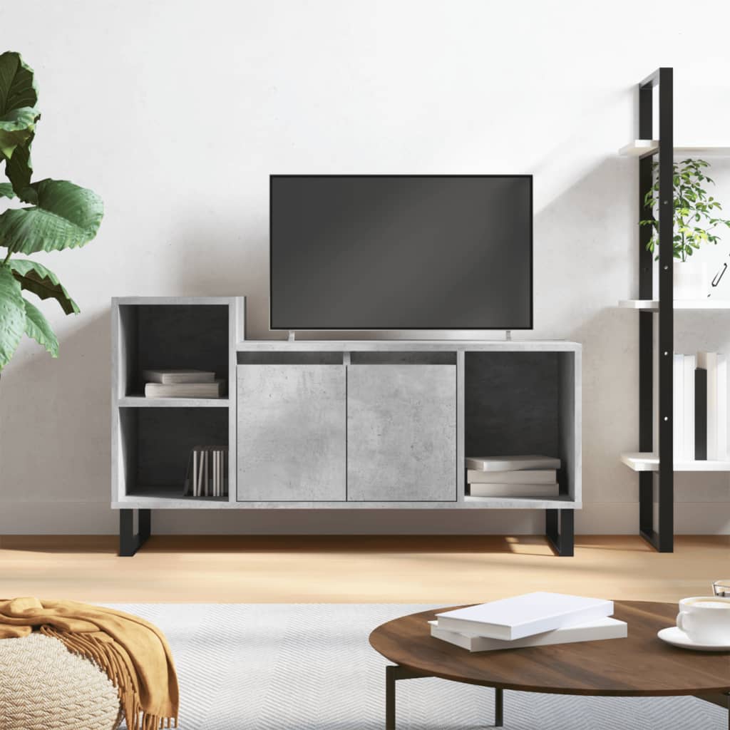 vidaXL TV skrinka betónová sivá 100x35x55 cm spracované drevo