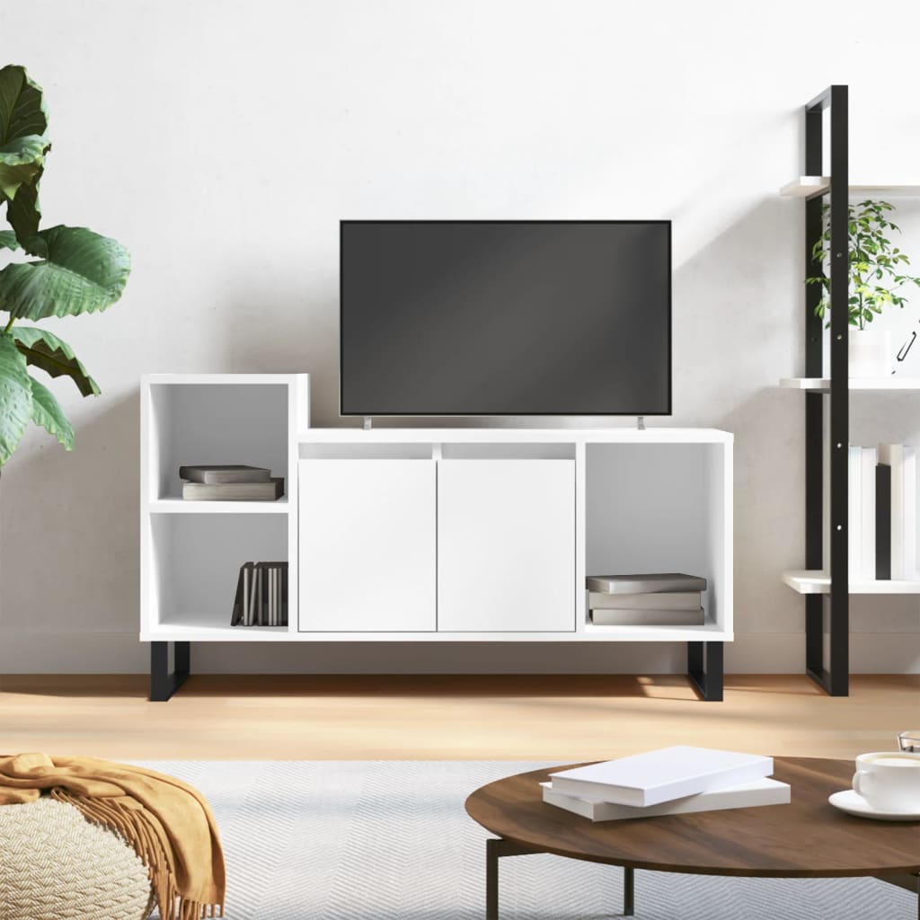 vidaXL TV skrinka biela 100x35x55 cm spracované drevo
