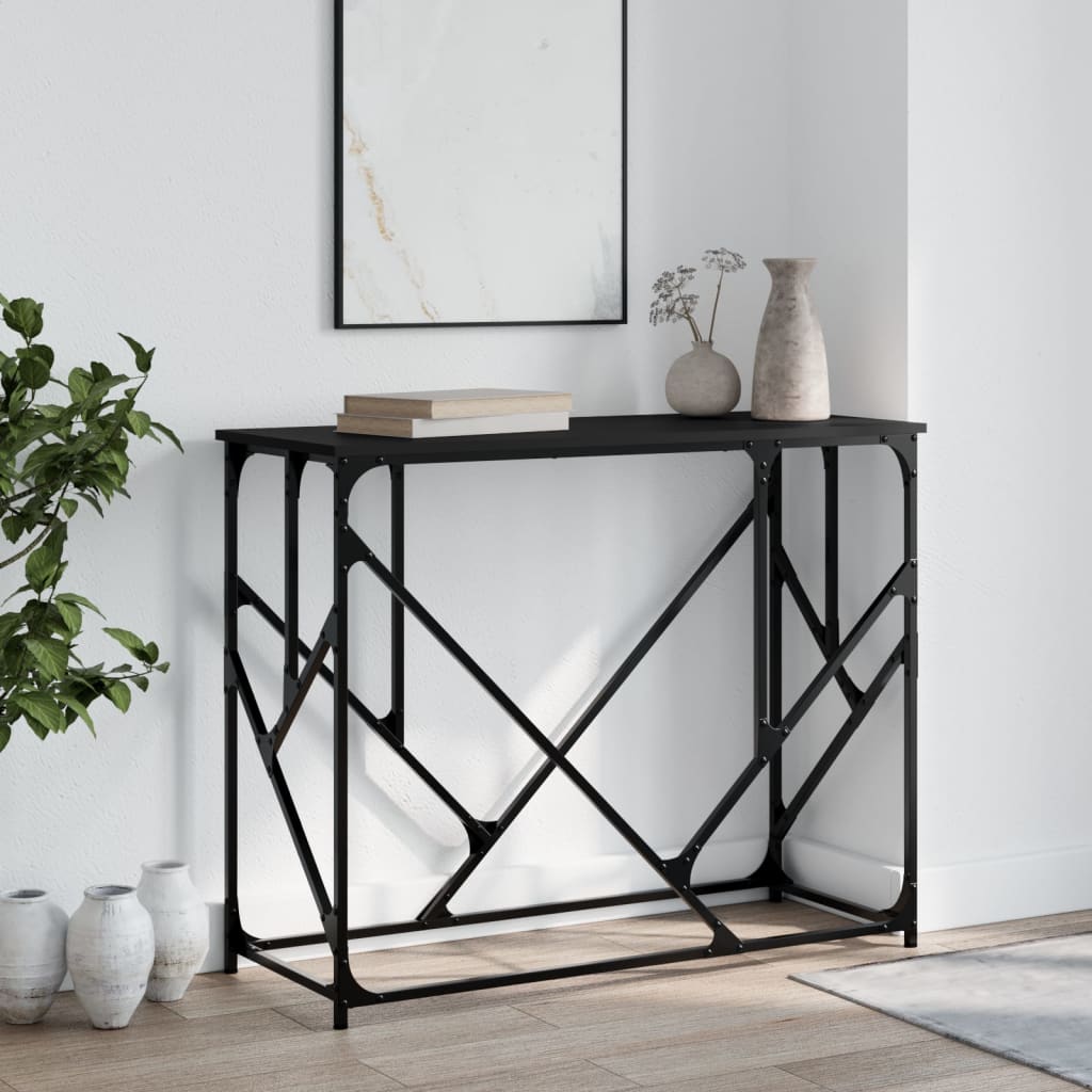 vidaXL Konzolový stolík čierny 100x40x80 cm kompozitné drevo