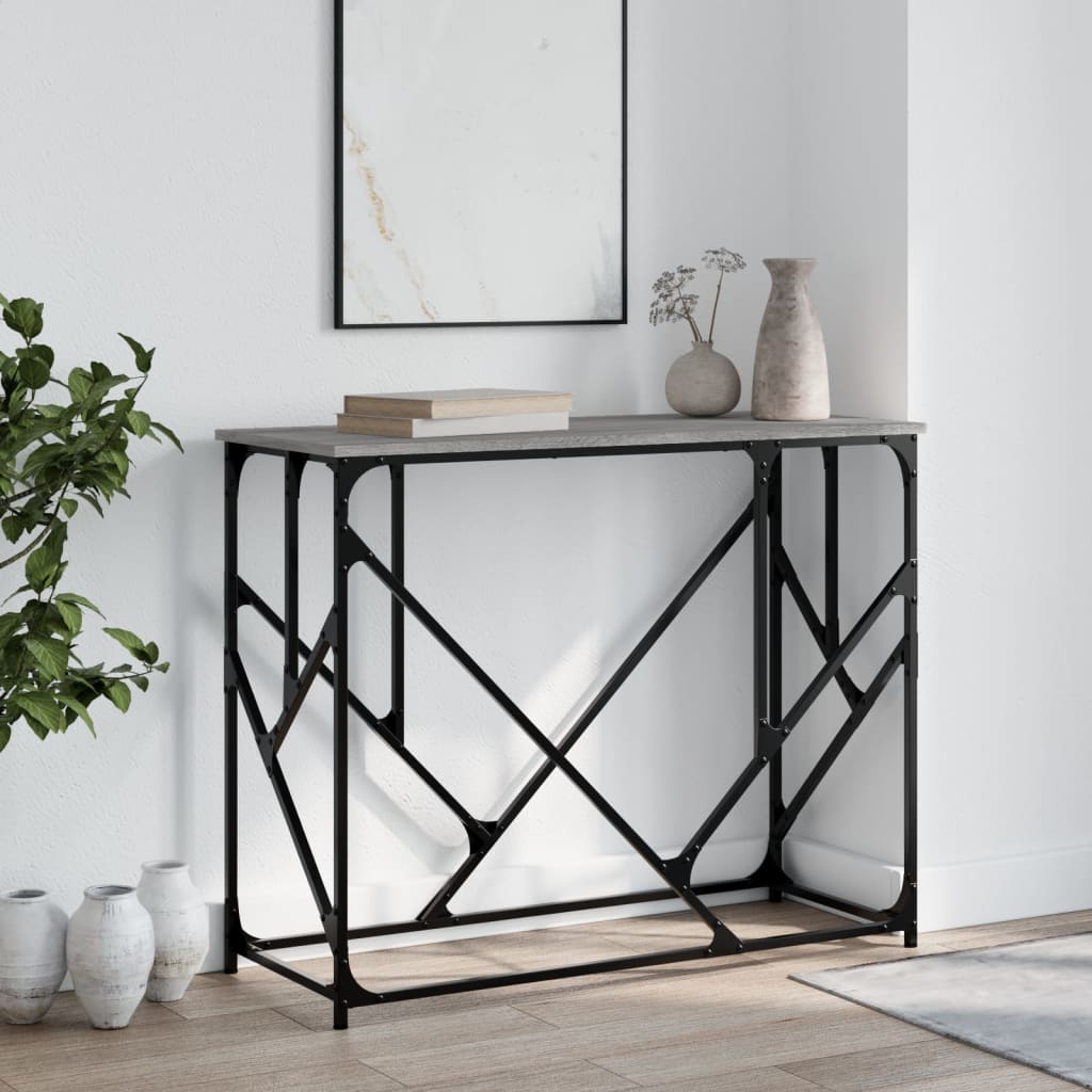 vidaXL Konzolový stolík sivý sonoma 100x40x80 cm kompozitné drevo