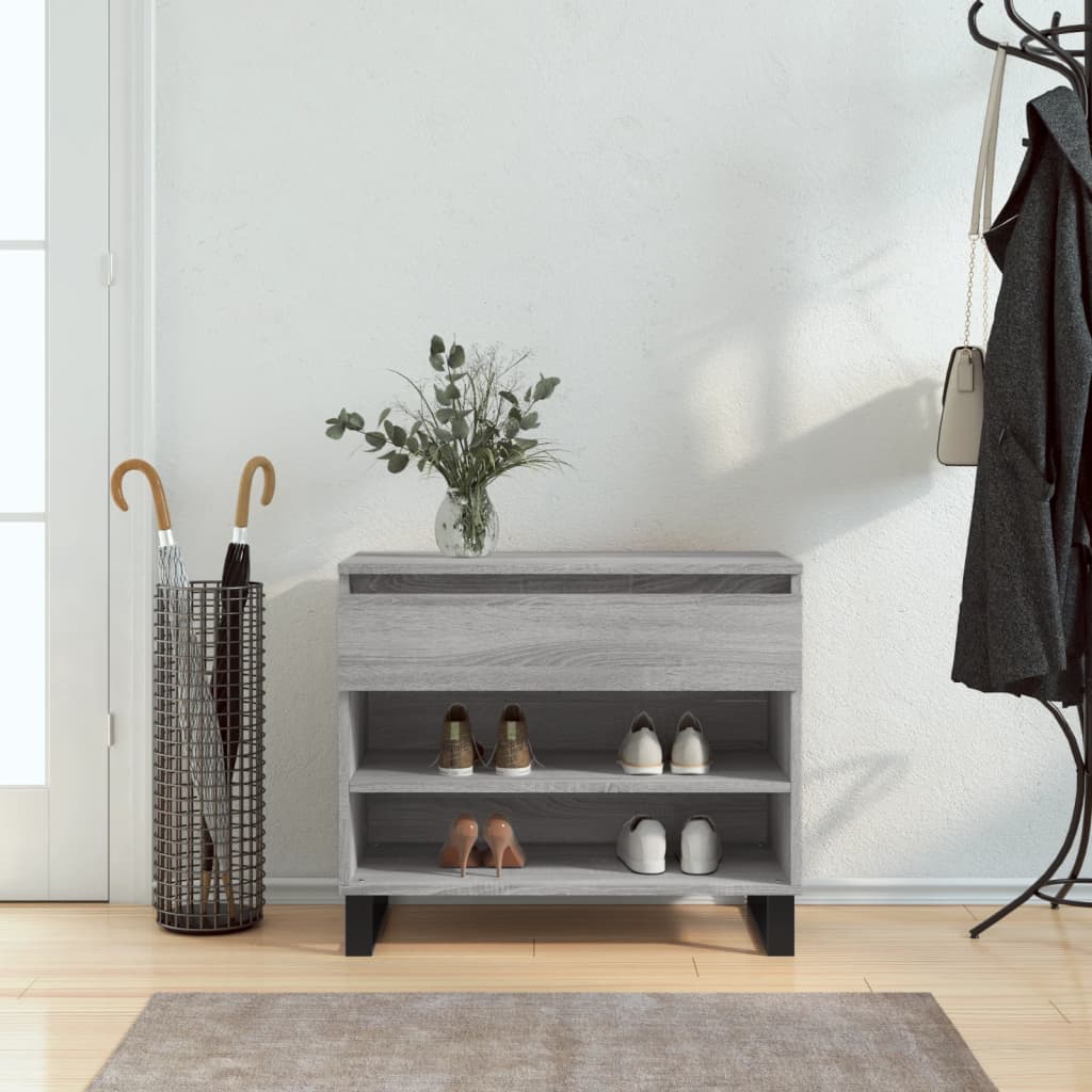 vidaXL Botník sivý dub sonoma 70x36x60 cm spracované drevo