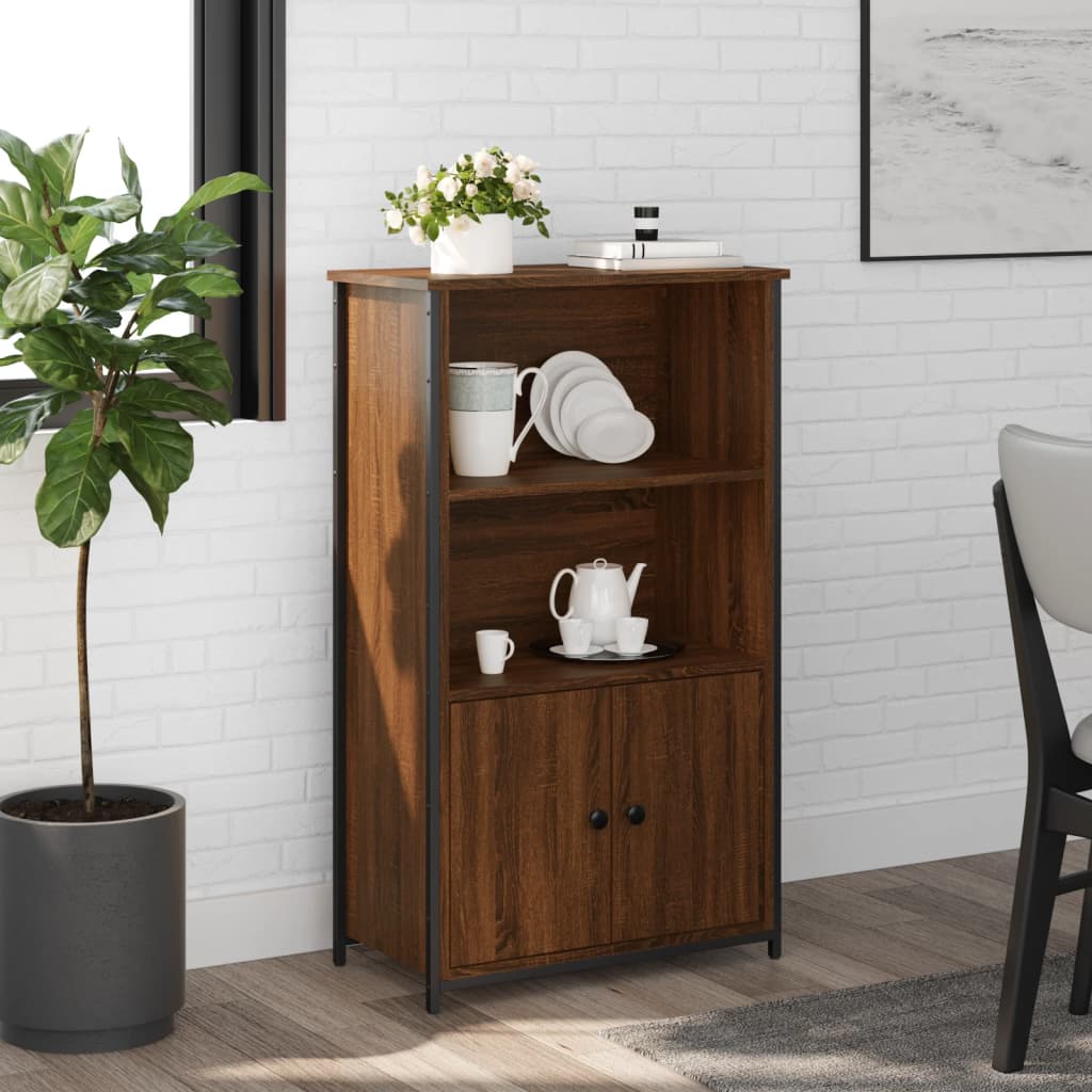 vidaXL Vysoká skrinka hnedý dub 62x32x103,5 cm kompozitné drevo