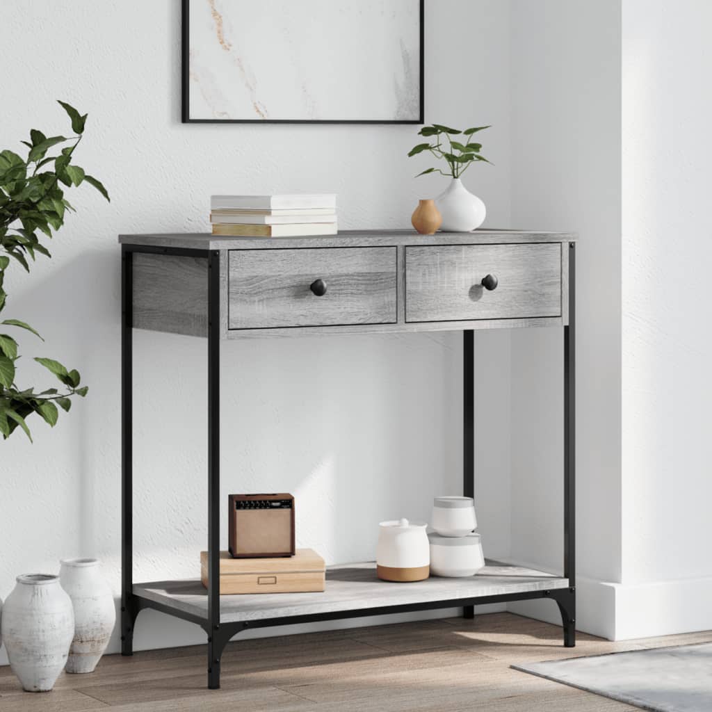 vidaXL Konzolový stolík sivý sonoma 75 x 34,5 x 75 cm kompozitné drevo