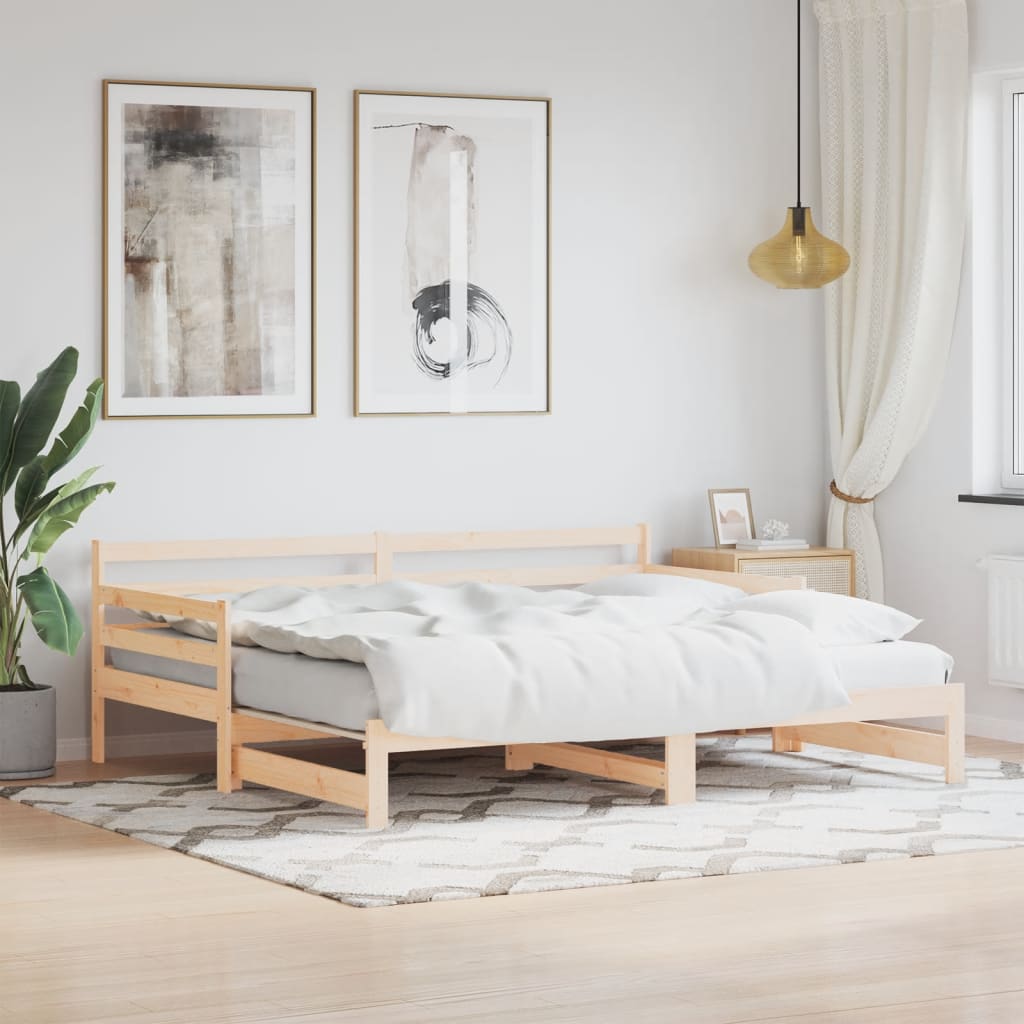 vidaXL Vysúvacia denná posteľ 90x200 cm masívna borovica
