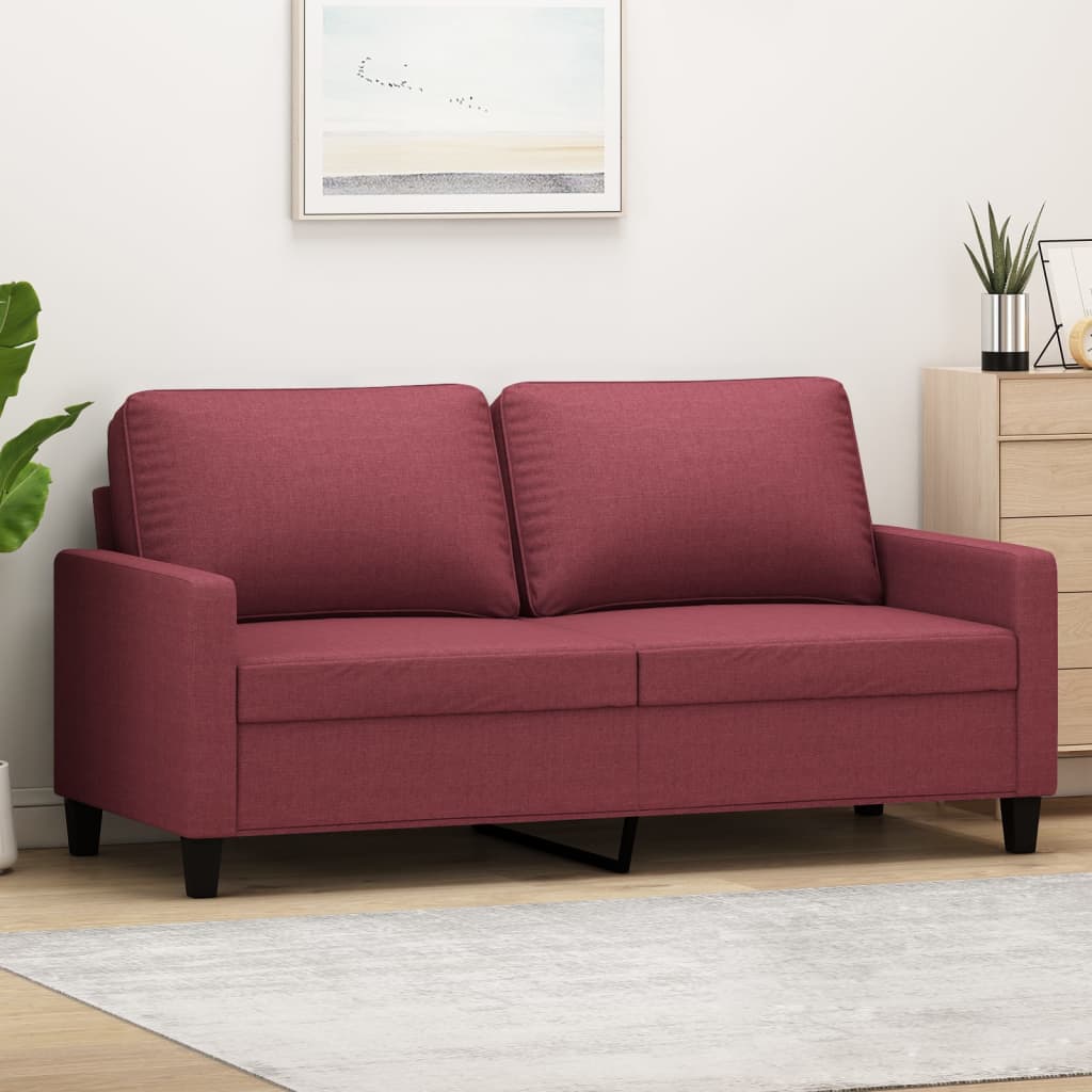 vidaXL 2-miestna pohovka vínovo-červená 140 cm látka