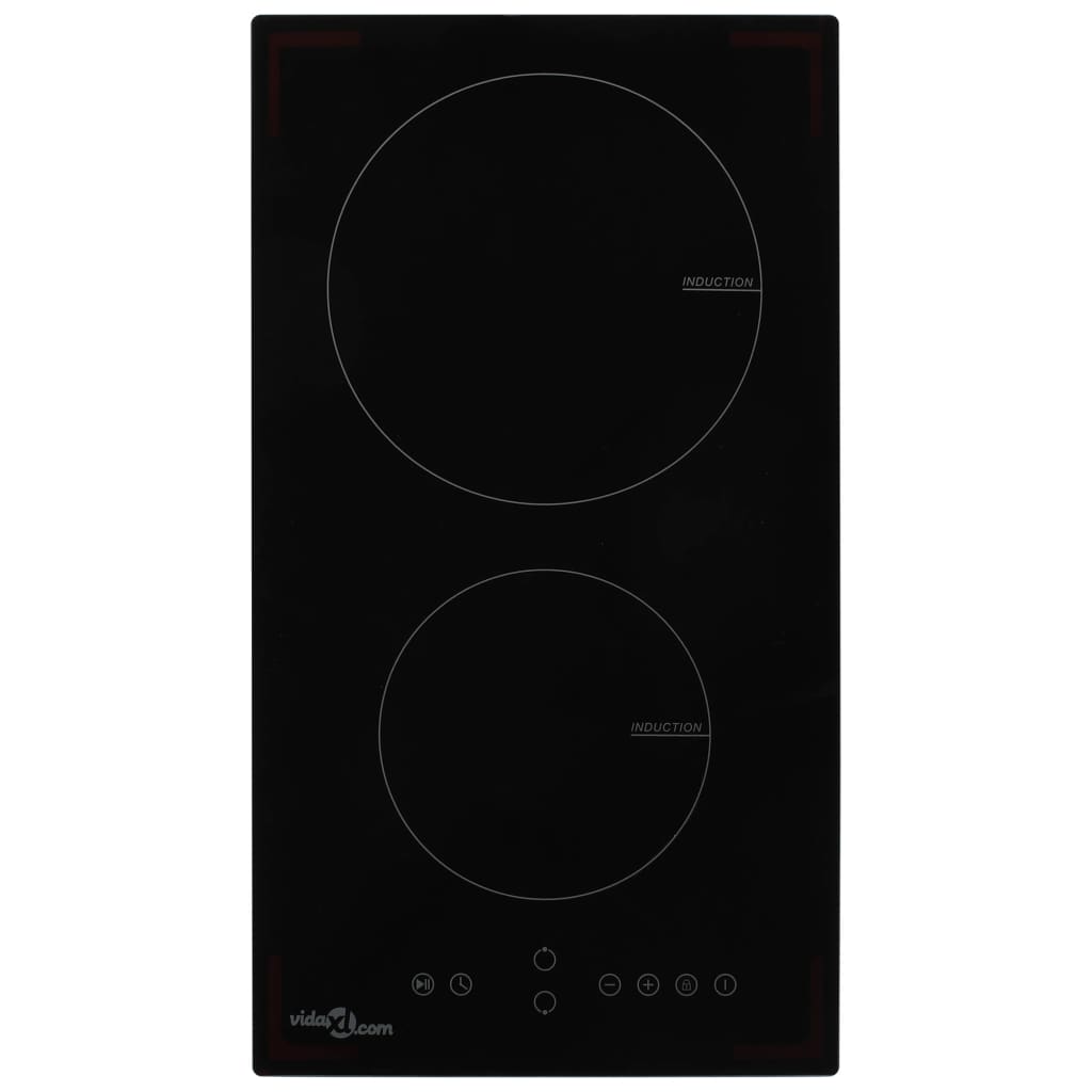 vidaXL Indukčná varná doska 2 platničky dotykové ovládanie sklo 3500 W