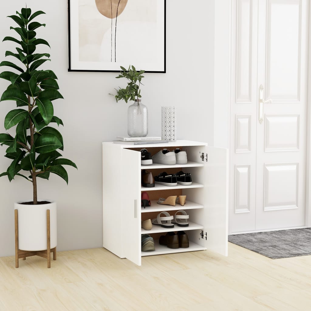 vidaXL Skrinka na topánky biela 60x35x70 cm drevotrieska