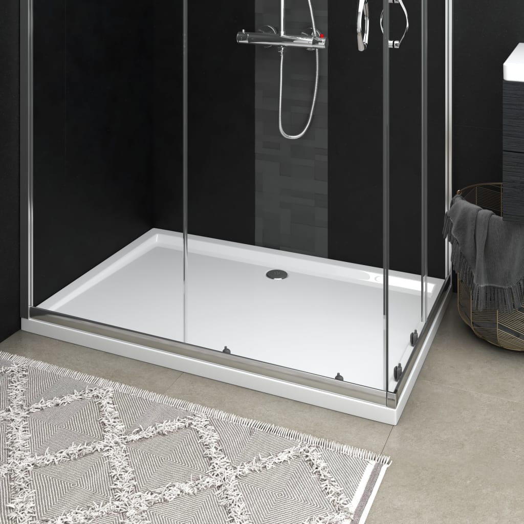 vidaXL Obdĺžniková sprchová vanička z ABS biela 80x120 cm