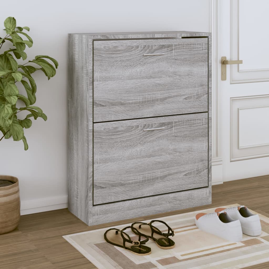 vidaXL Botník Sivý dub sonoma 63x24x81 cm spracované drevo