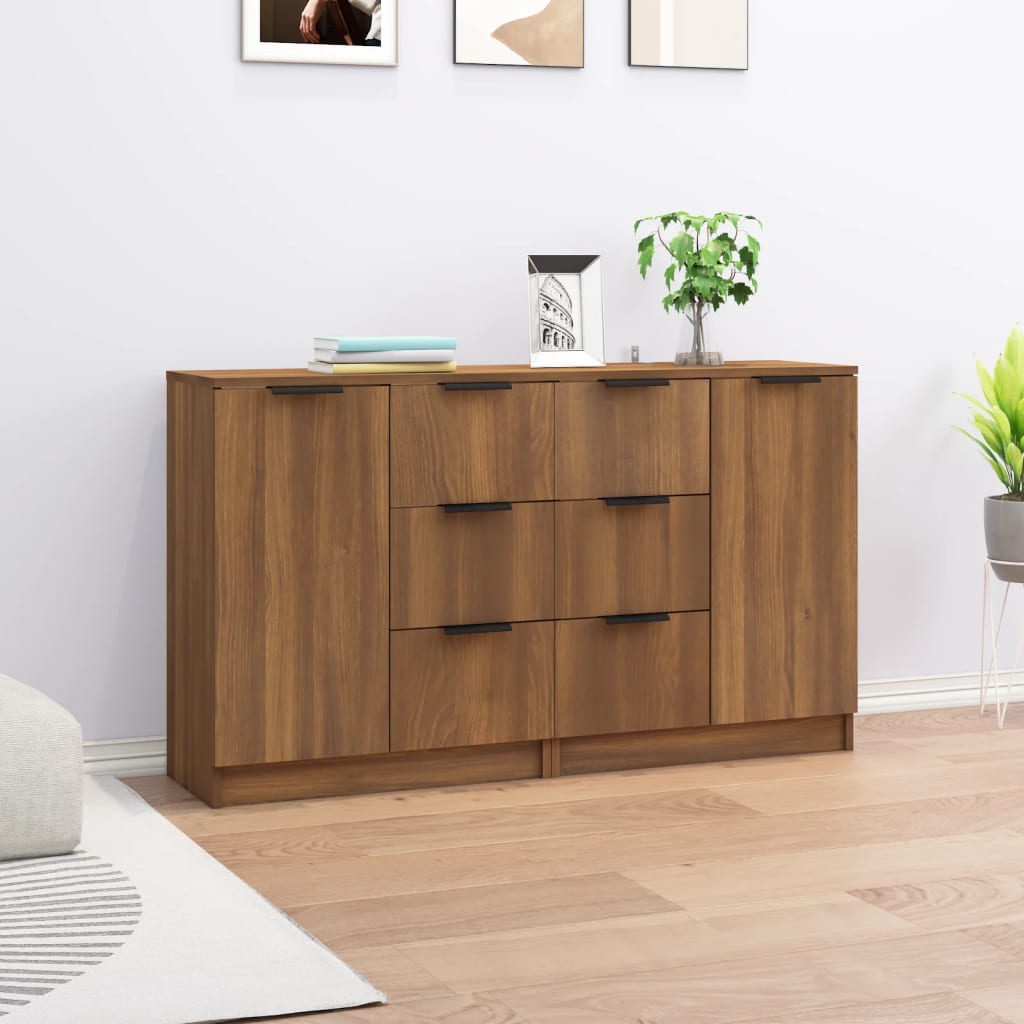 vidaXL Komody 2 ks hnedý dub 60x30x70 cm spracované drevo