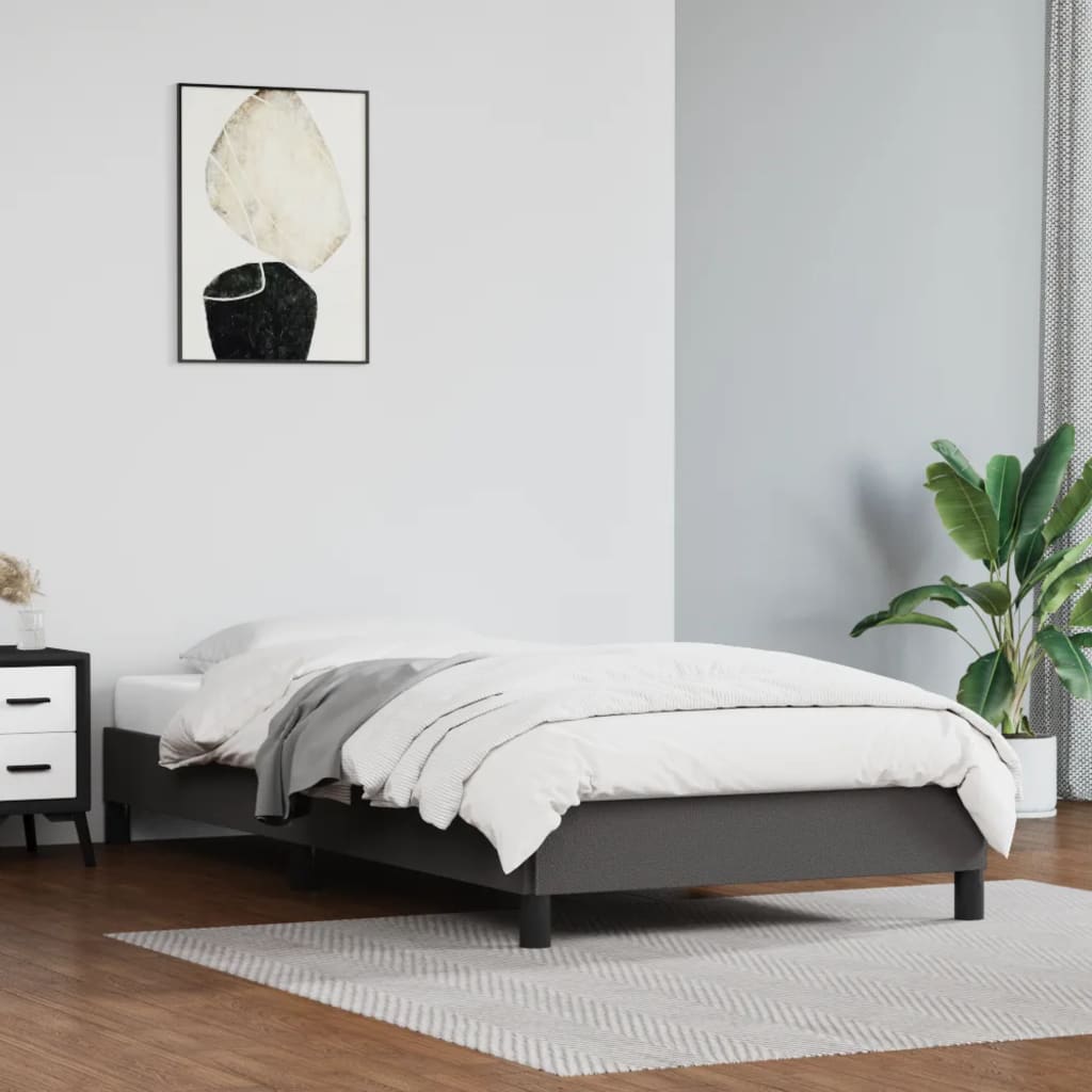vidaXL Posteľný rám sivá 100x200 cm umelá koža