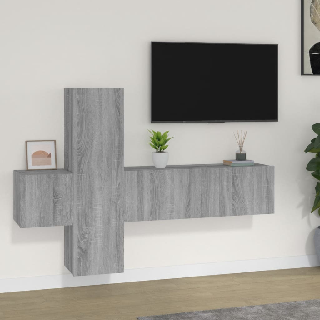vidaXL 3-dielna súprava TV skriniek sivá sonoma spracované drevo