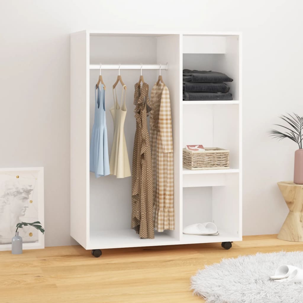 vidaXL Šatník biely 80x40x110 cm z drevotriesky