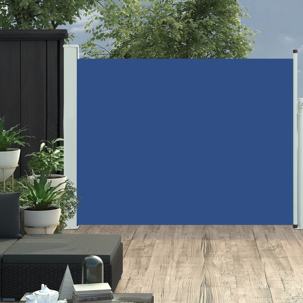 vidaXL Zaťahovacia bočná markíza na terasu 140x500 cm, modrá