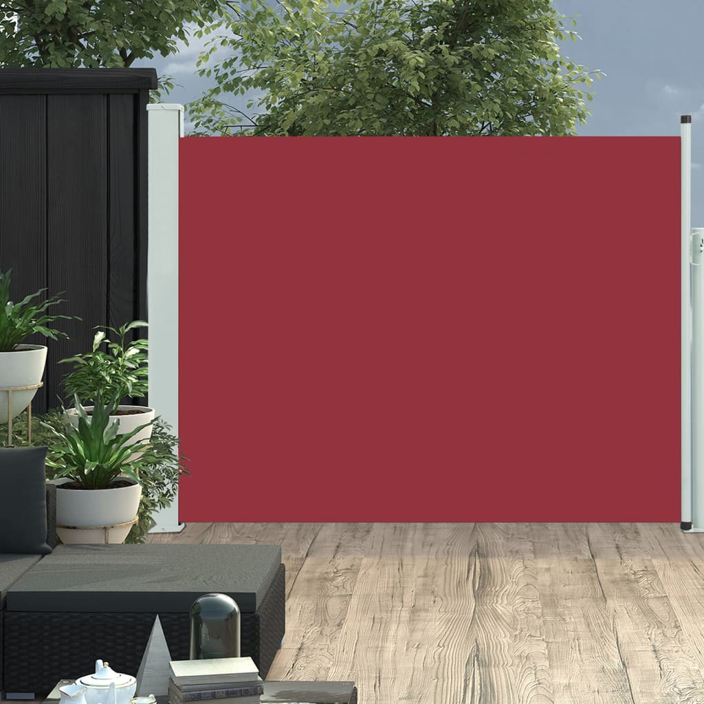 vidaXL Zaťahovacia bočná markíza na terasu 140x500 cm, červená