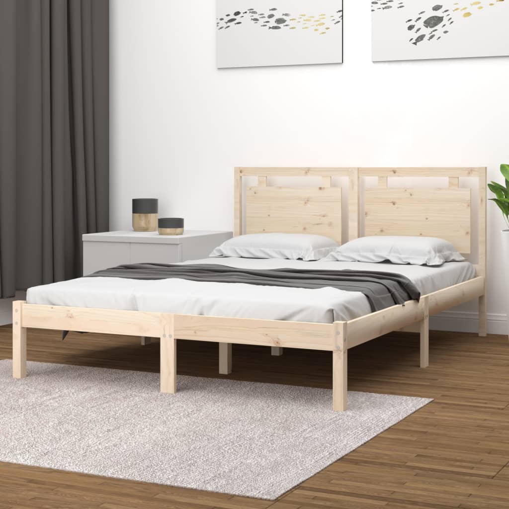 vidaXL Posteľný rám borovicový masív 140x190 cm