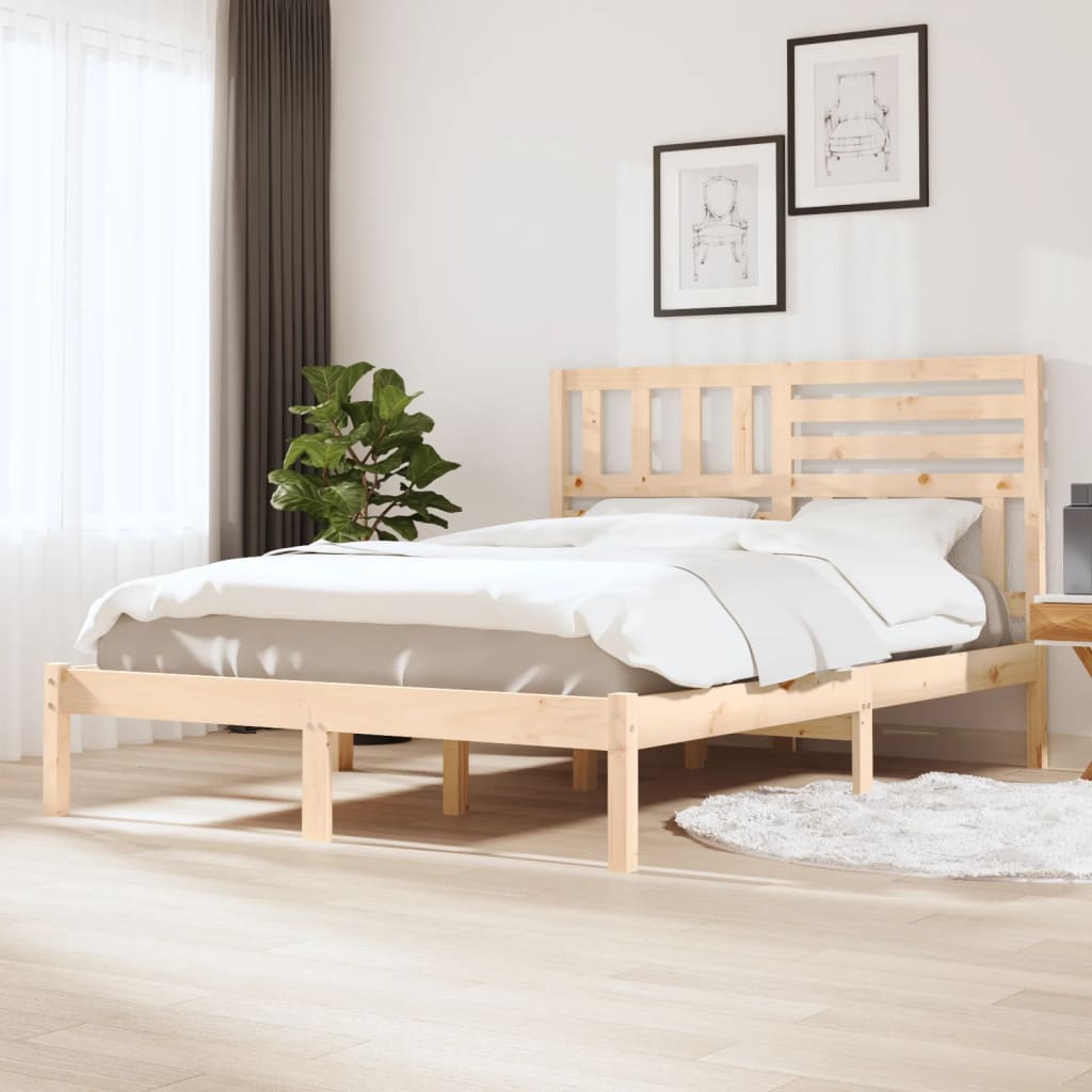 vidaXL Posteľný rám borovicový masív 140x190 cm